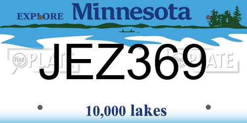 JEZ369 Minnesota License Plate