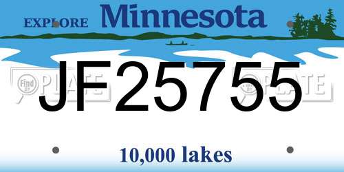 JF25755 Minnesota License Plate