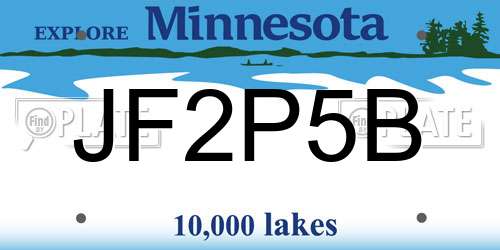 JF2P5B Minnesota License Plate