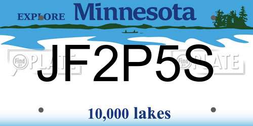 JF2P5S Minnesota License Plate