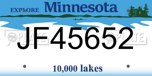 JF45652 Minnesota License Plate