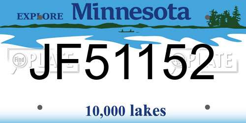 JF51152 Minnesota License Plate