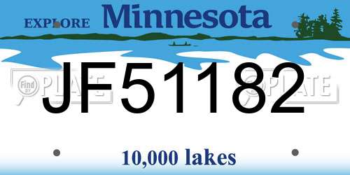 JF51182 Minnesota License Plate