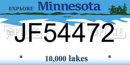 JF54472 Minnesota License Plate