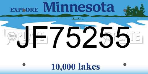 JF75255 Minnesota License Plate