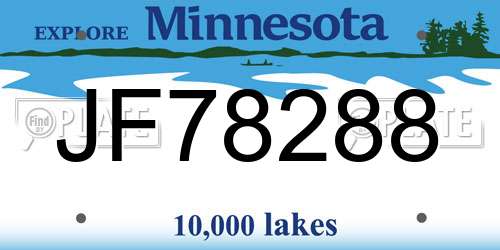 JF78288 Minnesota License Plate
