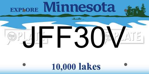 JFF30V Minnesota License Plate