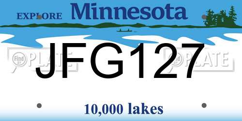 JFG127 Minnesota License Plate