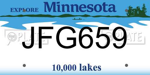 JFG659 Minnesota License Plate