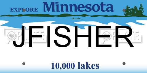 JFISHER Minnesota License Plate