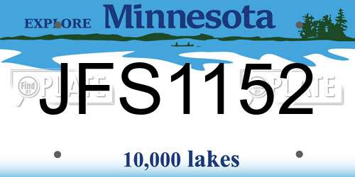 JFS1152 Minnesota License Plate