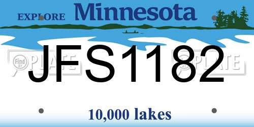 JFS1182 Minnesota License Plate
