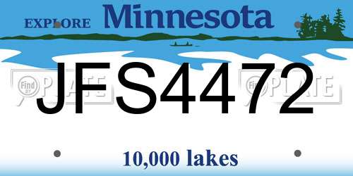 JFS4472 Minnesota License Plate