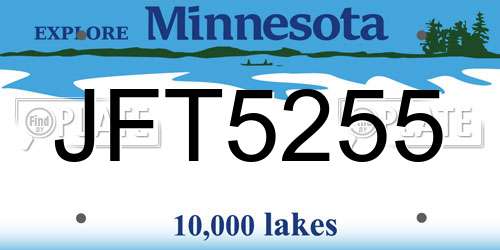 JFT5255 Minnesota License Plate