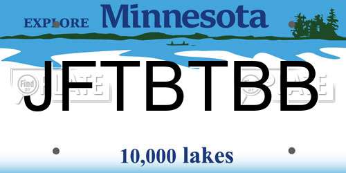 JFTBTBB Minnesota License Plate