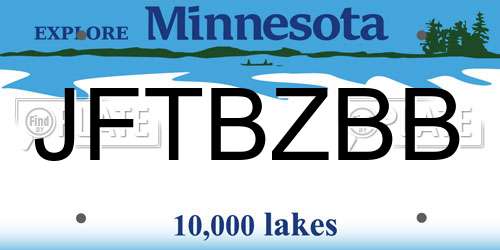 JFTBZBB Minnesota License Plate