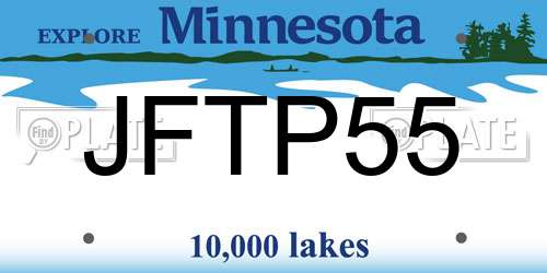 JFTP55 Minnesota License Plate