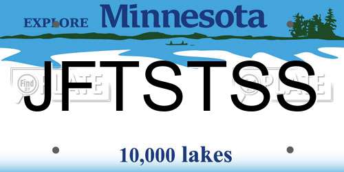 JFTSTSS Minnesota License Plate