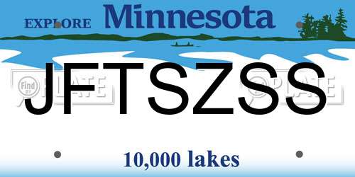 JFTSZSS Minnesota License Plate