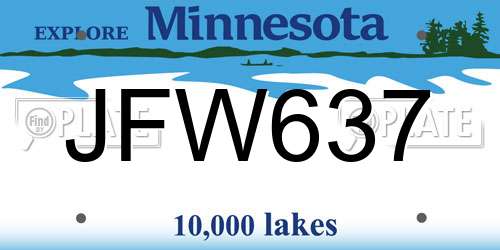 JFW637 Minnesota License Plate
