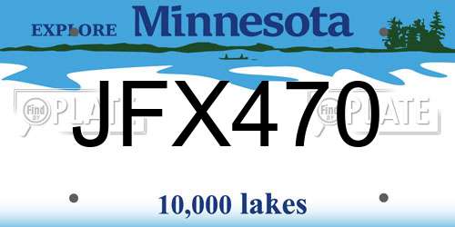 JFX470 Minnesota License Plate
