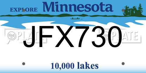 JFX730 Minnesota License Plate
