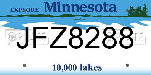 JFZ8288 Minnesota License Plate