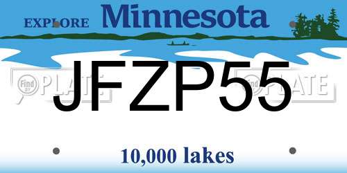 JFZP55 Minnesota License Plate