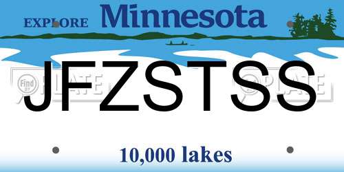 JFZSTSS Minnesota License Plate