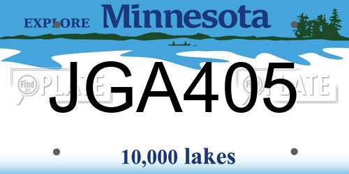 JGA405 Minnesota License Plate