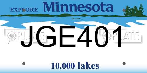 JGE401 Minnesota License Plate