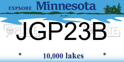 JGP23B Minnesota License Plate