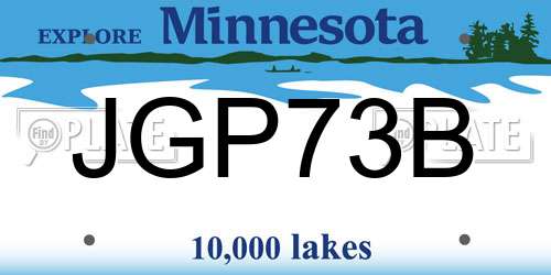 JGP73B Minnesota License Plate