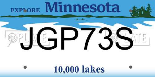 JGP73S Minnesota License Plate