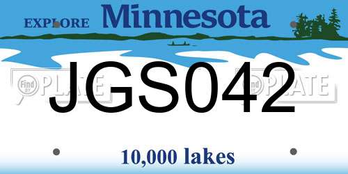 JGS042 Minnesota License Plate