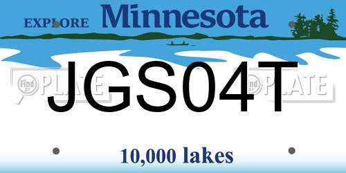 JGS04T Minnesota License Plate