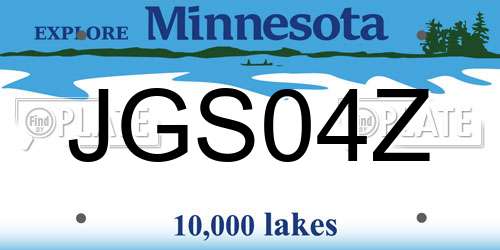 JGS04Z Minnesota License Plate