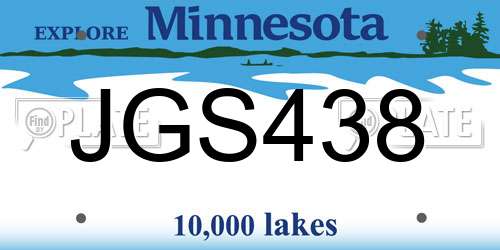 JGS438 Minnesota License Plate