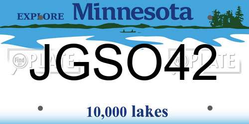 JGSO42 Minnesota License Plate