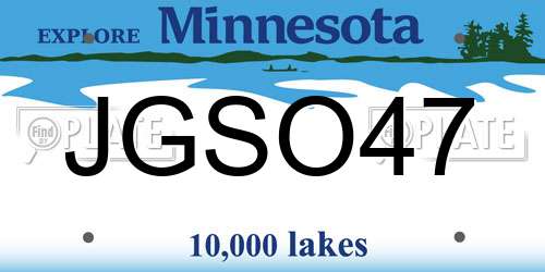 JGSO47 Minnesota License Plate
