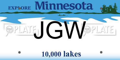 JGW Minnesota License Plate