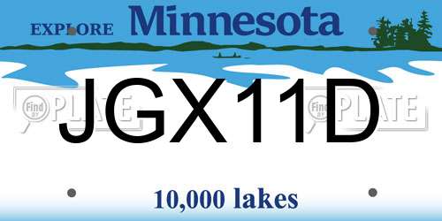 JGX11D Minnesota License Plate