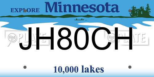 JH80CH Minnesota License Plate