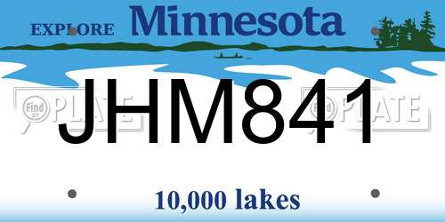 JHM841 Minnesota License Plate
