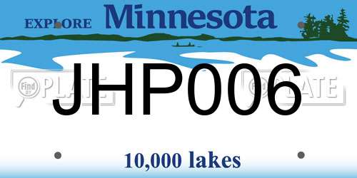 JHP006 Minnesota License Plate