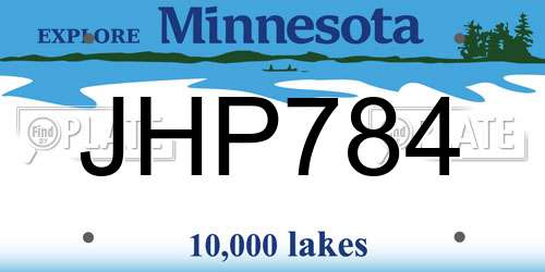 JHP784 Minnesota License Plate