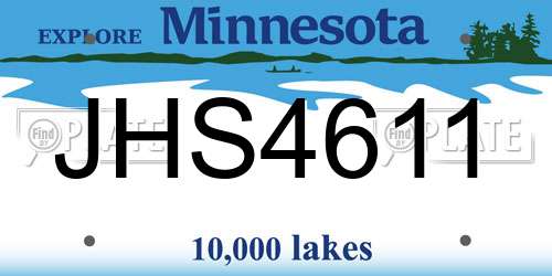 JHS4611 Minnesota License Plate