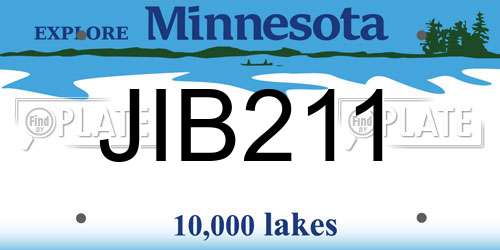 JIB211 Minnesota License Plate