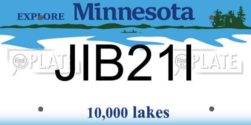 JIB21I Minnesota License Plate