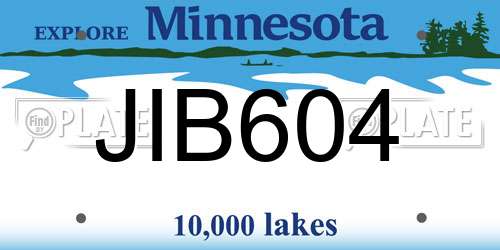 JIB604 Minnesota License Plate